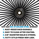 21X3.5" for 2008-UP Harley Softail Front Fat Spoke Wheel SD Black