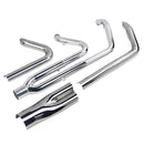 SHARKROAD Torched Chrome 2 Into 1 Exhaust for Harley Touring 95-16 Deep Rumble