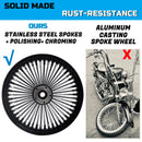 16*3.5" Rear Wheel Chrome Fat Spokes Rim for 08-up Harley Dyna/Softail/ Sportster, for Touring Only 2008 ABS Models