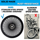 16*3.5" Rear Wheel Chrome Fat Spokes Rim for 08-up Harley Dyna/Softail/ Sportster, for Touring Only 2008 ABS Models