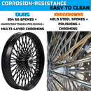 21*3.5'' Front Wheel for 00-06 Softail Harley 21 Wheel Updating,  Laced Fat Spoke Wheel Black