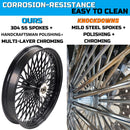 21X3.5" for 2008-UP Harley Softail Front Fat Spoke Wheel SD Black