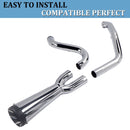 Sharkroad Chrome 2-Into-1 Exhaust System for 17-UP Harley Touring, Deep Rumble