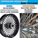 16*3.5" Rear Wheel Chrome Fat Spokes Rim for 08-up Harley Dyna/Softail/ Sportster, for Touring Only 2008 ABS Models