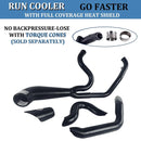 SHARKROAD Black 2 into 1 Exhaust for Harley Softail Exhaust 1985-2017 Models Power Improving