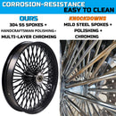 21X3.5" for 2008-UP Harley Softail Front Fat Spoke Wheel SD Black