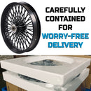 21X3.5" for 2008-UP Harley Softail Front Fat Spoke Wheel SD Black