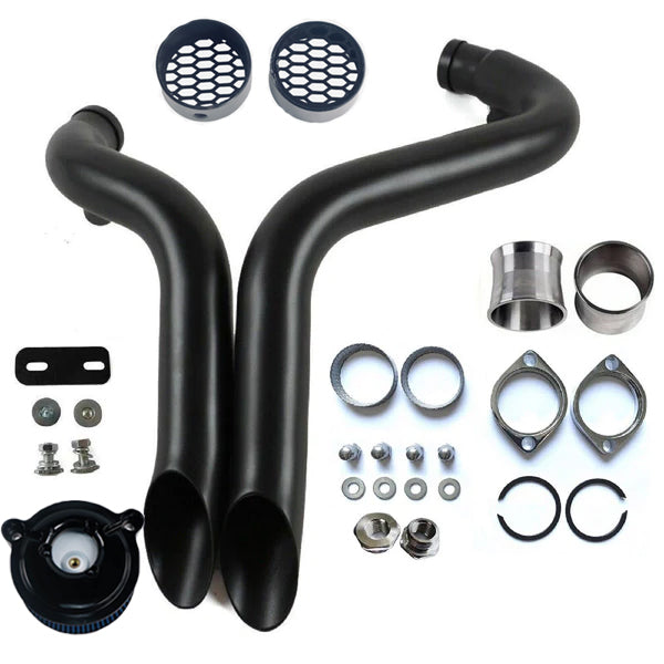 1984-UP 2" LAF Drag Pipes Wrapped Exhaust For Harley Softail Sportster 883