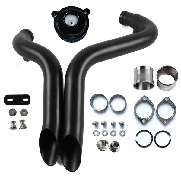 1984-UP 2" LAF Drag Pipes Wrapped Exhaust For Harley Softail Sportster 883