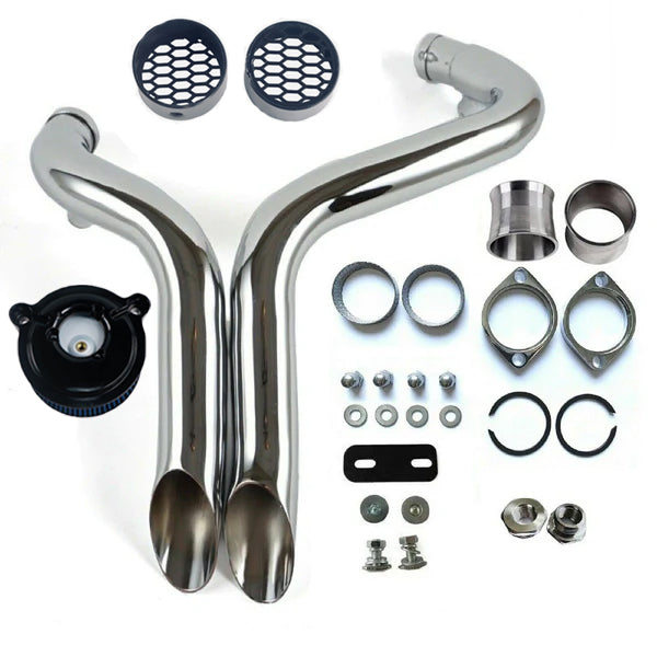 1984-UP 2" LAF Drag Pipes Wrapped Exhaust For Harley Softail Sportster 883