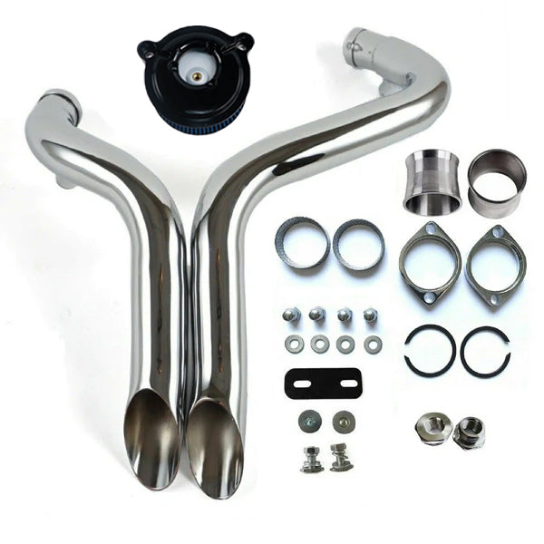 1984-UP 2" LAF Drag Pipes Wrapped Exhaust For Harley Softail Sportster 883