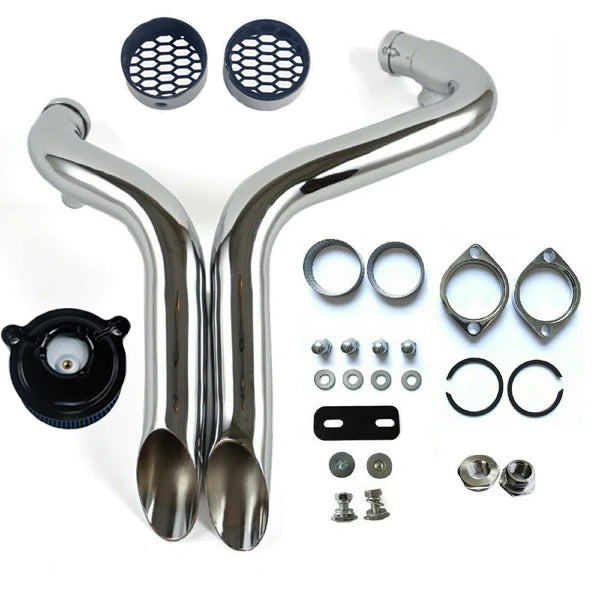 1984-UP 2" LAF Drag Pipes Wrapped Exhaust For Harley Softail Sportster 883