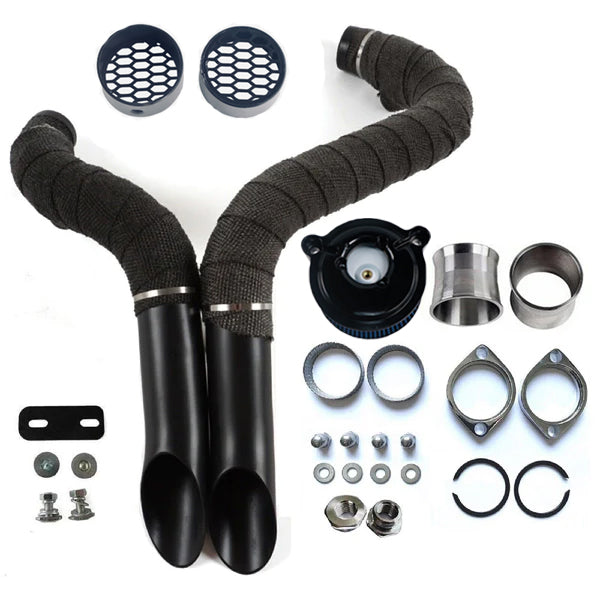 1984-UP 2" LAF Drag Pipes Wrapped Exhaust For Harley Softail Sportster 883