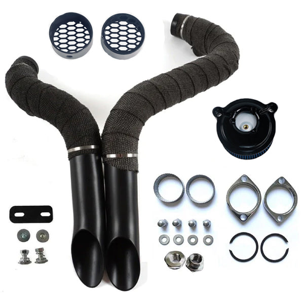 1984-UP 2" LAF Drag Pipes Wrapped Exhaust For Harley Softail Sportster 883