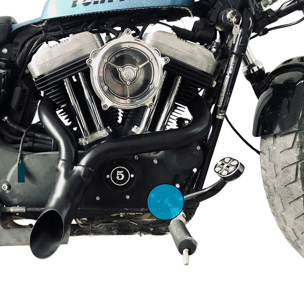 2 into 1 Full System for Harley Sportster Exhaust for 2004-Up Forward Control