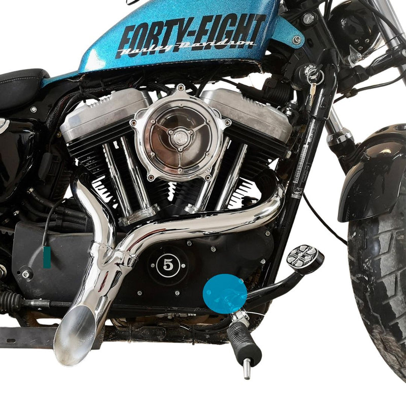 2 into 1 Full System for Harley Sportster Exhaust for 2004-Up Forward Control