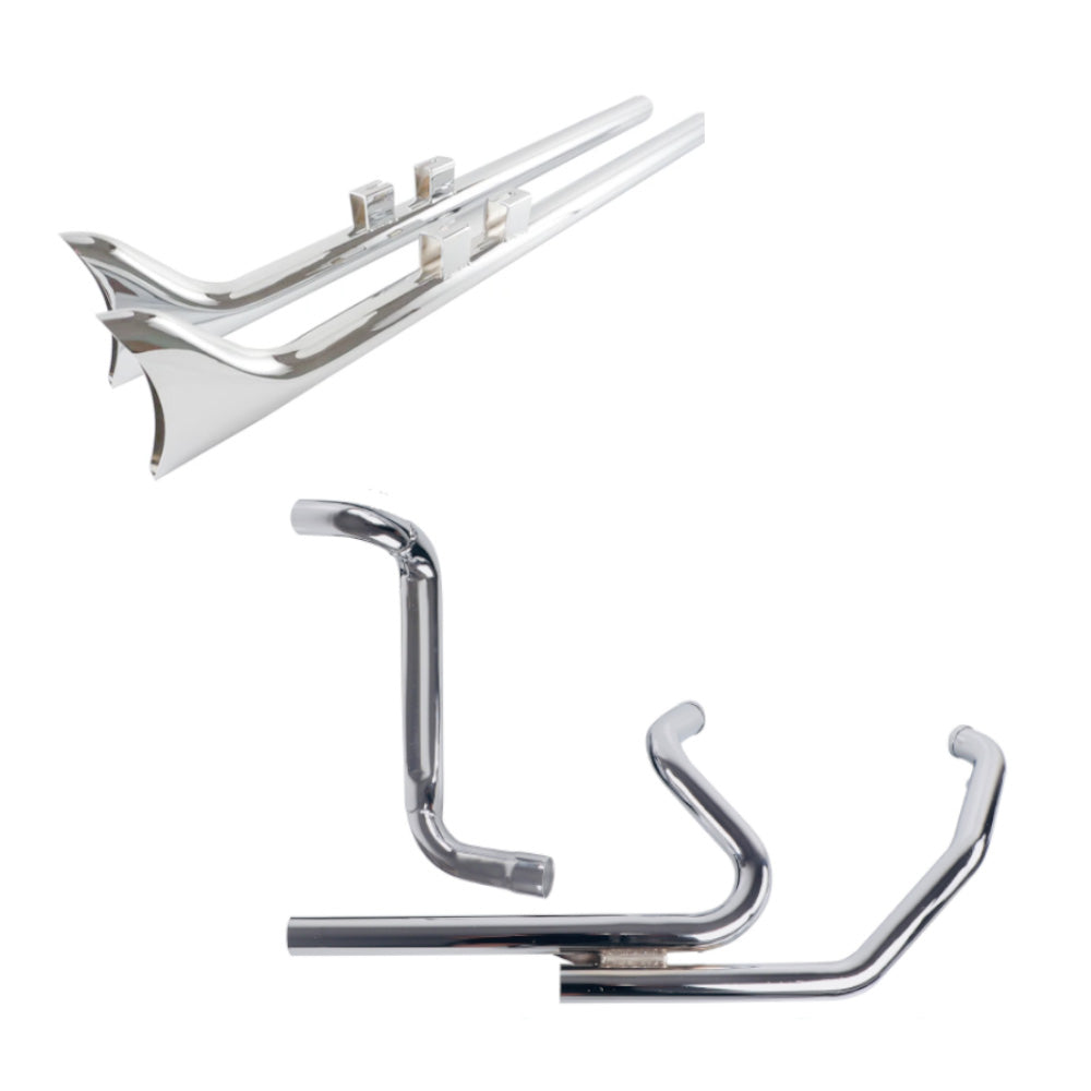 ハーレーダビッドソン　THRMST-DUAL CONTROL.HE True Duals with Fishtail Slip ons Full System for Harley Touring