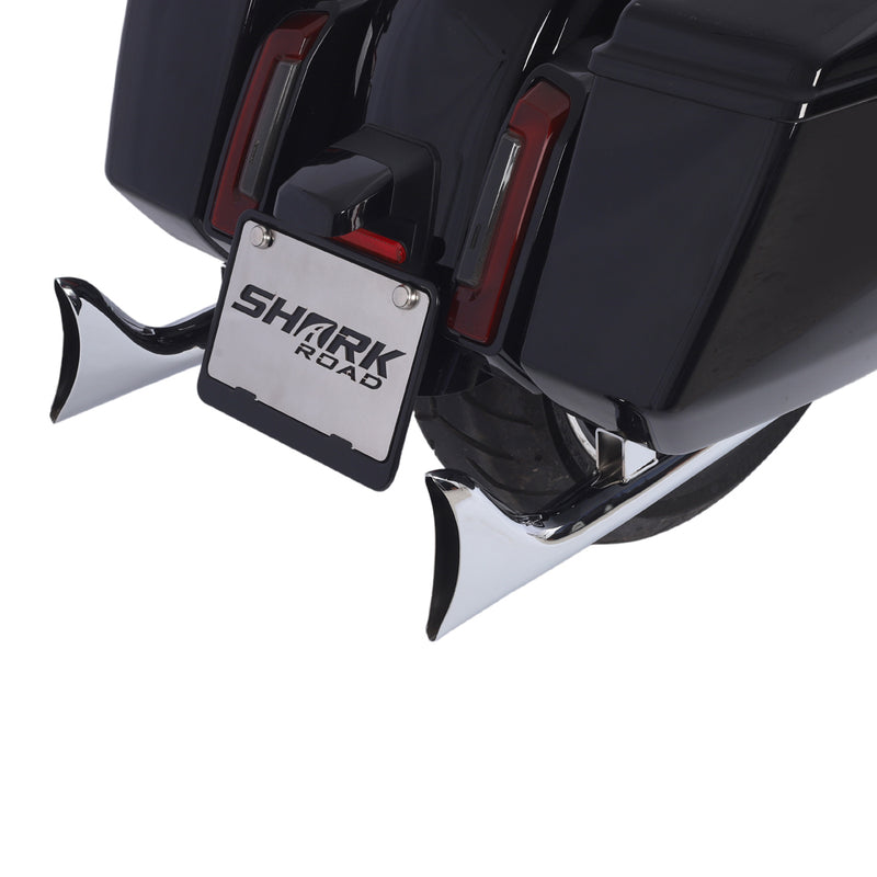 Sharkroad Chrome Fishtail Slip-On Muffler for Harley Touring (1995-201