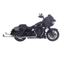 Sharkroad Chrome Fishtail Slip-On Muffler for Harley Touring (1995-2016) - High-Quality Steel, Enhanced Sound
