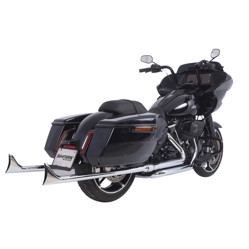 Harley Davidson フィッシュテール シャークテール FLSTS Sharkroad Chrome Fishtail Slip-On Muffler for Harley Touring (1995-201