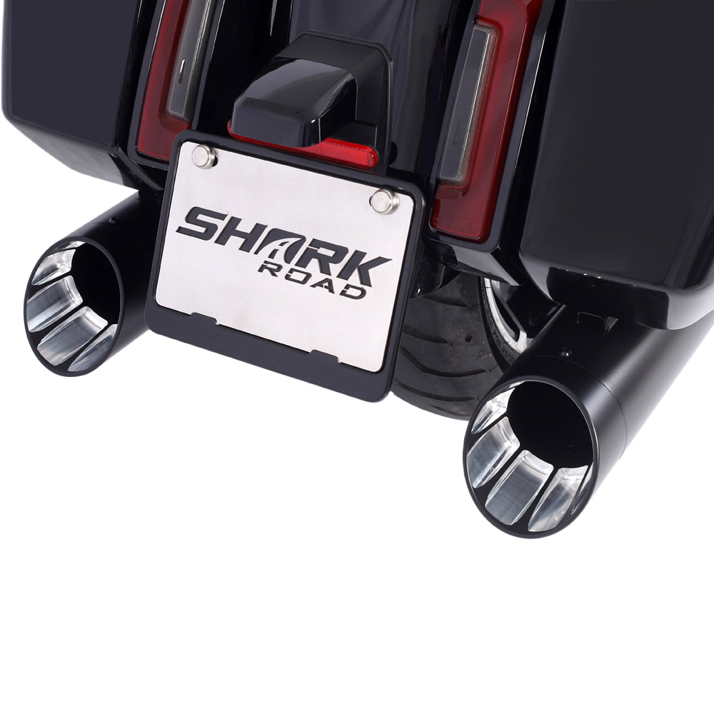 Sharkroad Harley Touring 2017-UP 4.5” Black Slip On Mufflers PRO BAFFL