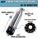 SHARKROAD 4.0''Chrome Slip on for Harley Sport Glide 2018-up Chrome