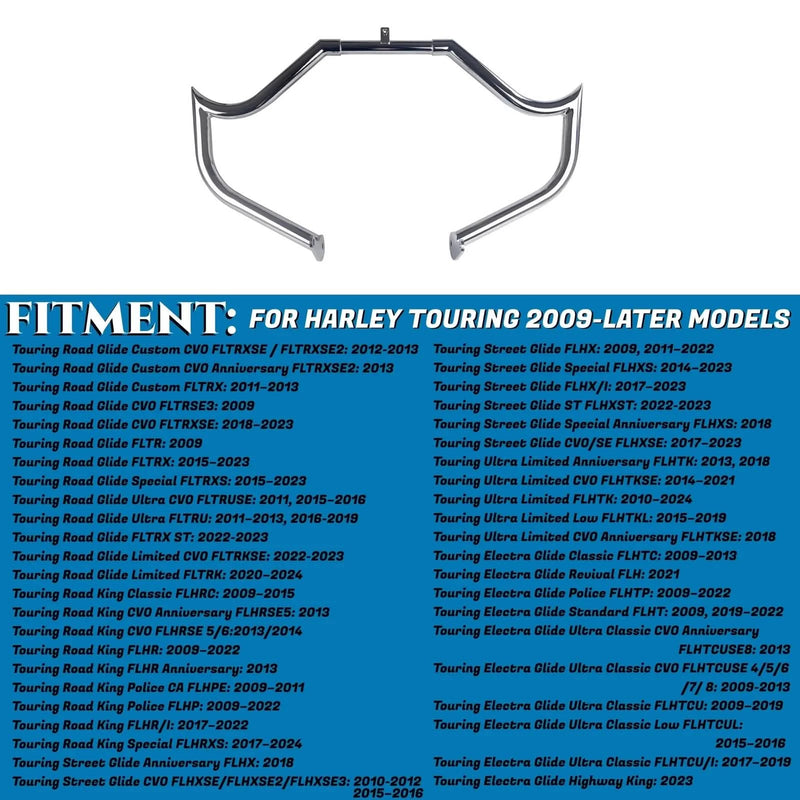 1.5-INCH Solid Crash Bars for Harley Davidson 1995-up Touring Crash Bar Update