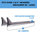 30" 1-7/8'' Fishtail Muffler Pipe Extension for Motorcycle Exhaust Header Chrome