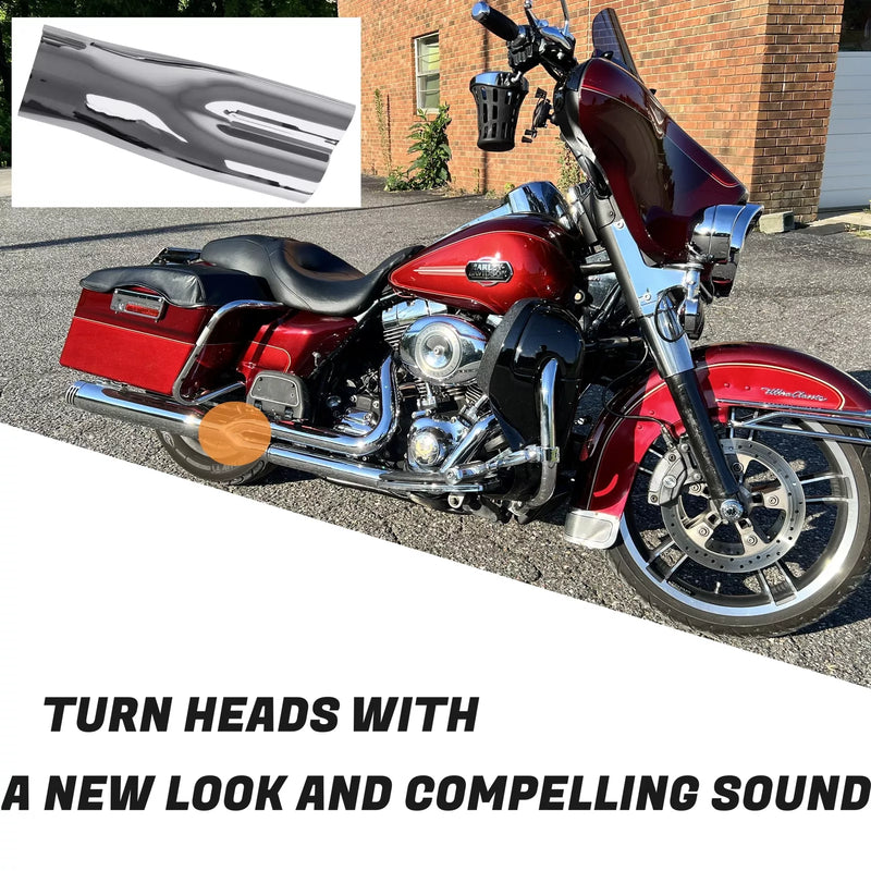 thumbnail image 2 of SHARKROAD 4.5" Slip-On Exhaust Mufflers For Harley Touring 2017+ – Fits Road Glide, HDMF-451725CB 2 of 6