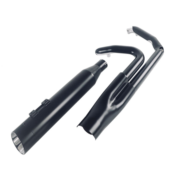 2 into 1 Black Exhaust system with 4.5 inch slip ons for Harely davidson Touring 1995-2016