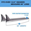 30" 1-7/8'' Fishtail Muffler Pipe Extension for Motorcycle Exhaust Header Chrome