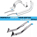 SHARKROAD 39in Upswept Fishatail True Dual for 2000-2017 Softail Slim Exhaust, Heritage Exhaust