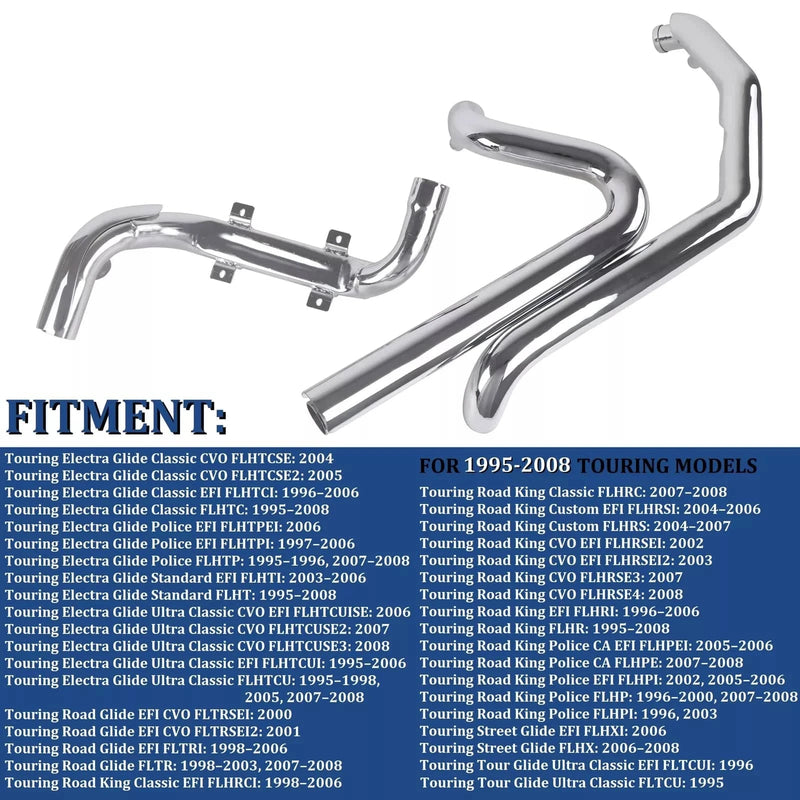 Header Pipes for Harley Touring 1995-2008 Models' Full System Exhaust Upgrading