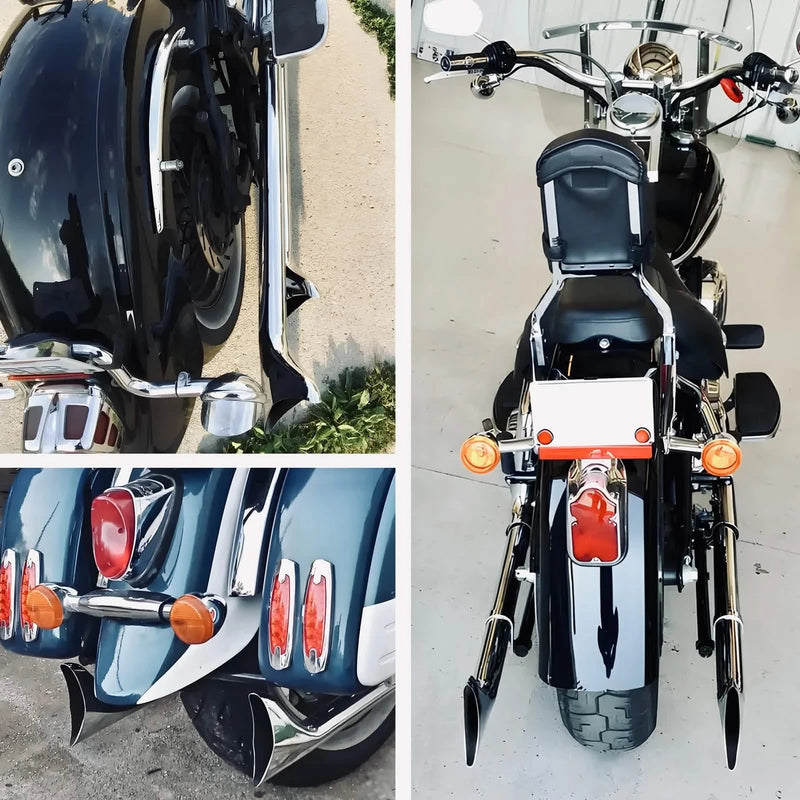 30" 1-7/8'' Fishtail Muffler Pipe Extension for Motorcycle Exhaust Header Chrome