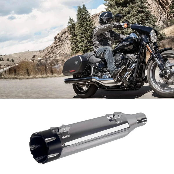 SHARKROAD 4.0''Chrome Slip on for Harley Sport Glide 2018-up Chrome