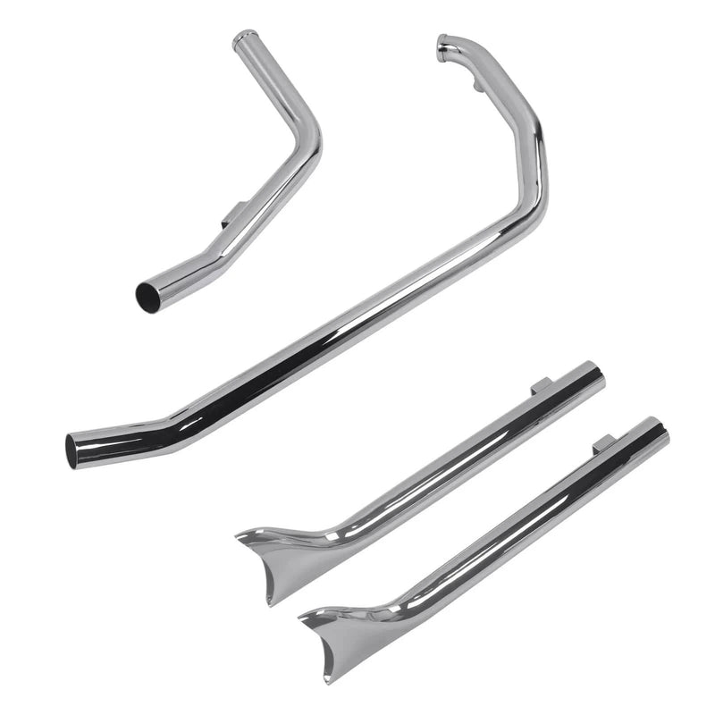 SharkRoad Fishtail Upsweeps for 86-17 Narrow Tire Harley Softail Exhaust Pipes Upgrading