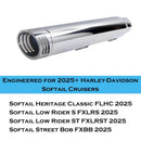 SHARKROAD Performance 4.0" Slip-On Muffler For Harley Softail 2025, Amazing Rumble Tone