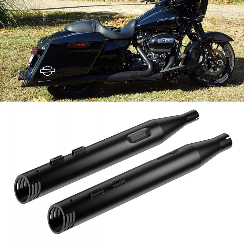 Sharkroad Harley Touring 2017-UP 4.5” Black Slip On Mufflers PRO BAFFLE