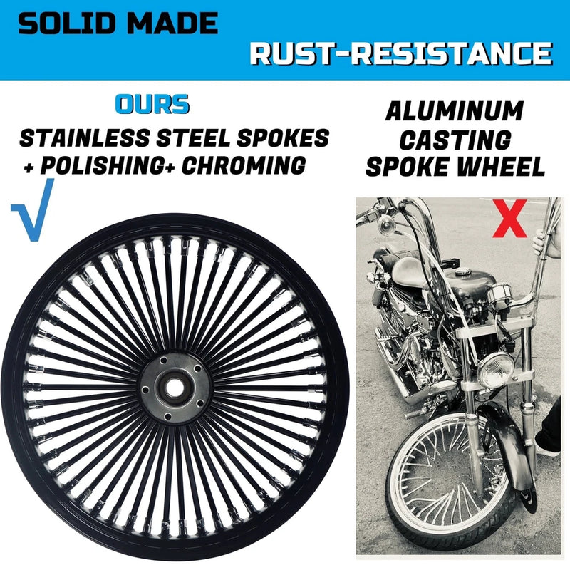 18*3.5'' Rear Wheel Fat Spokes for 08-up Softail/Dyna/Sportster With ABS Wheel