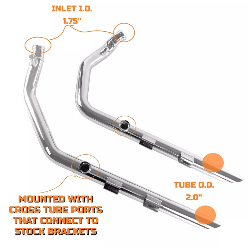 1.75'' 2.0“ Aggressive Tone Drag Exhaust for Harley Sportster 2004-2013 Models