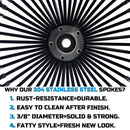 18*3.5'' Rear Wheel Fat Spokes for 08-up Softail/Dyna/Sportster With ABS Wheel