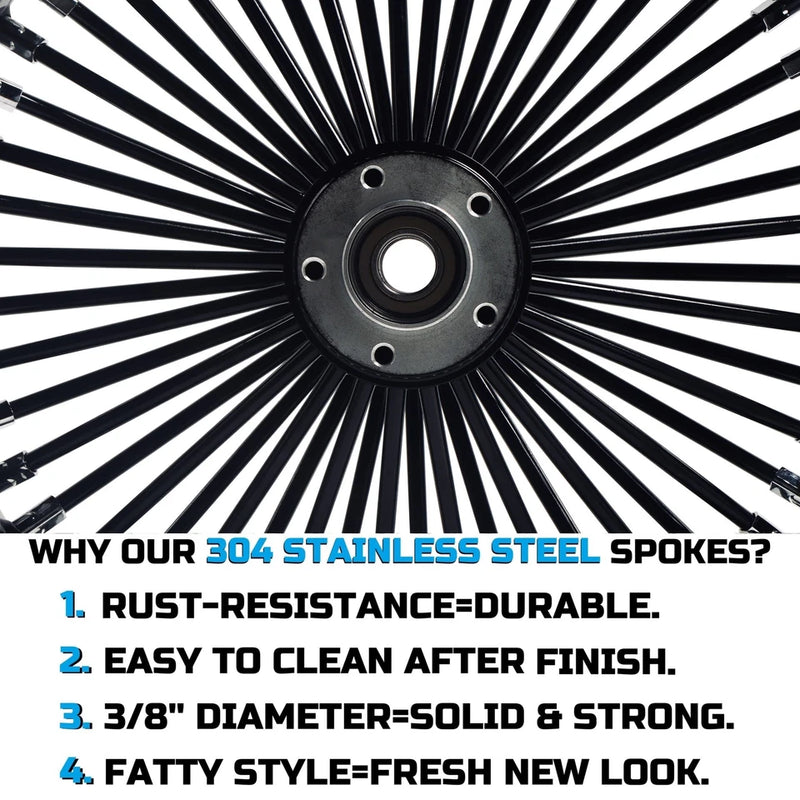 18*3.5'' Rear Wheel Fat Spokes for 08-up Softail/Dyna/Sportster With ABS Wheel