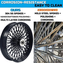 18*3.5'' Rear Wheel Fat Spokes for 08-up Softail/Dyna/Sportster With ABS Wheel