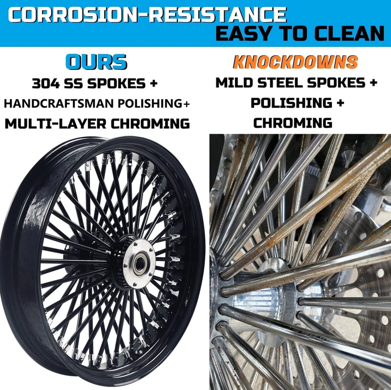 18*3.5'' Rear Wheel Fat Spokes for 08-up Softail/Dyna/Sportster With ABS Wheel