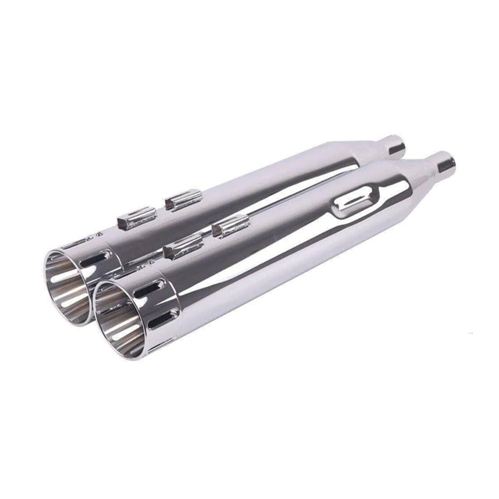 Sharkroad 4.5” Chrome Slip On Mufflers Exhaust for Harley
