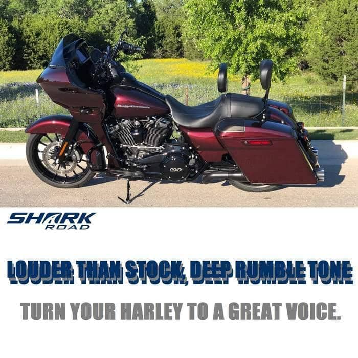 Sharkroad Harely Touring 2017-UP 4.5” Black Slip On Mufflers PRO BAFFLE