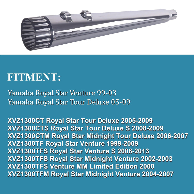 Yamaha Exhaust Pipes and Mufflers for Royal Star Venture and Royal Star Tour Deluxe Models, Deep Rumble Sound