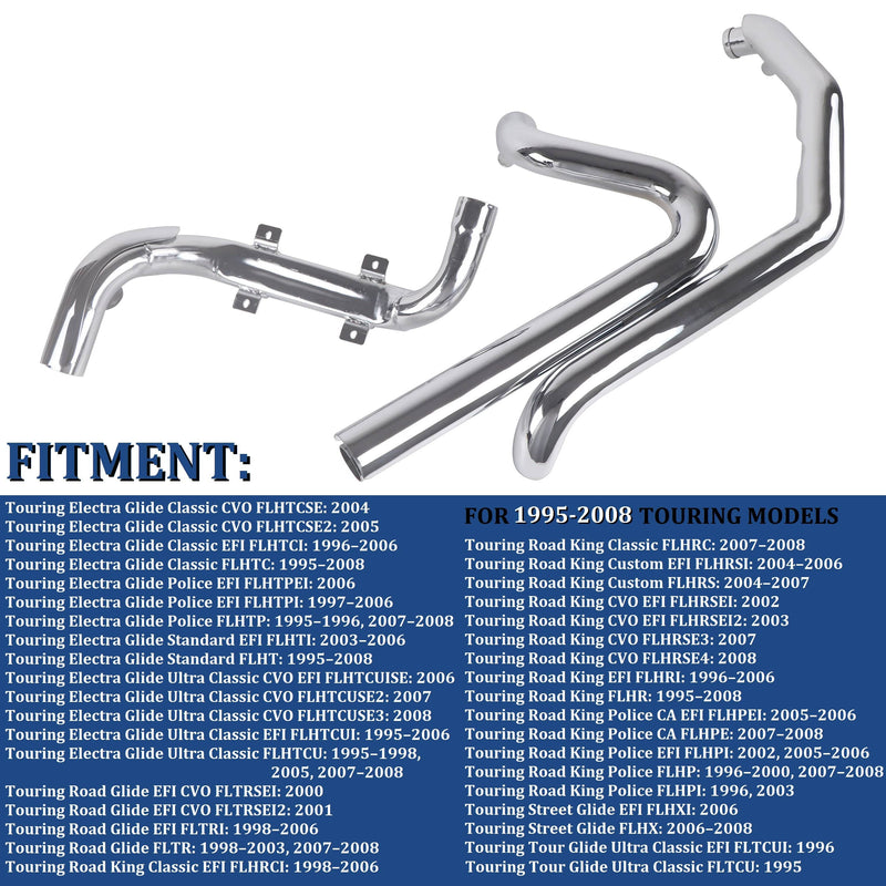 Powerful Header Pipes for Harley Touring 1995-2008 Models' Full System Exhaust Upgrading