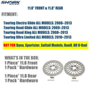 11.8'' 1 Piece Front and 1 Piece Rear Brake Rotors for Harley Davidson 2008-2013 Touring Models, Road King, Street Glide, Road Glide, Ultra Limitid Brake Rotor Upgrade, No-rust High Polished HDRT-1104 - SHARKROAD