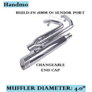 Sharkroad 2 into 1 Exhaust System 4" Muffler for 2017-2025 Harley Touring